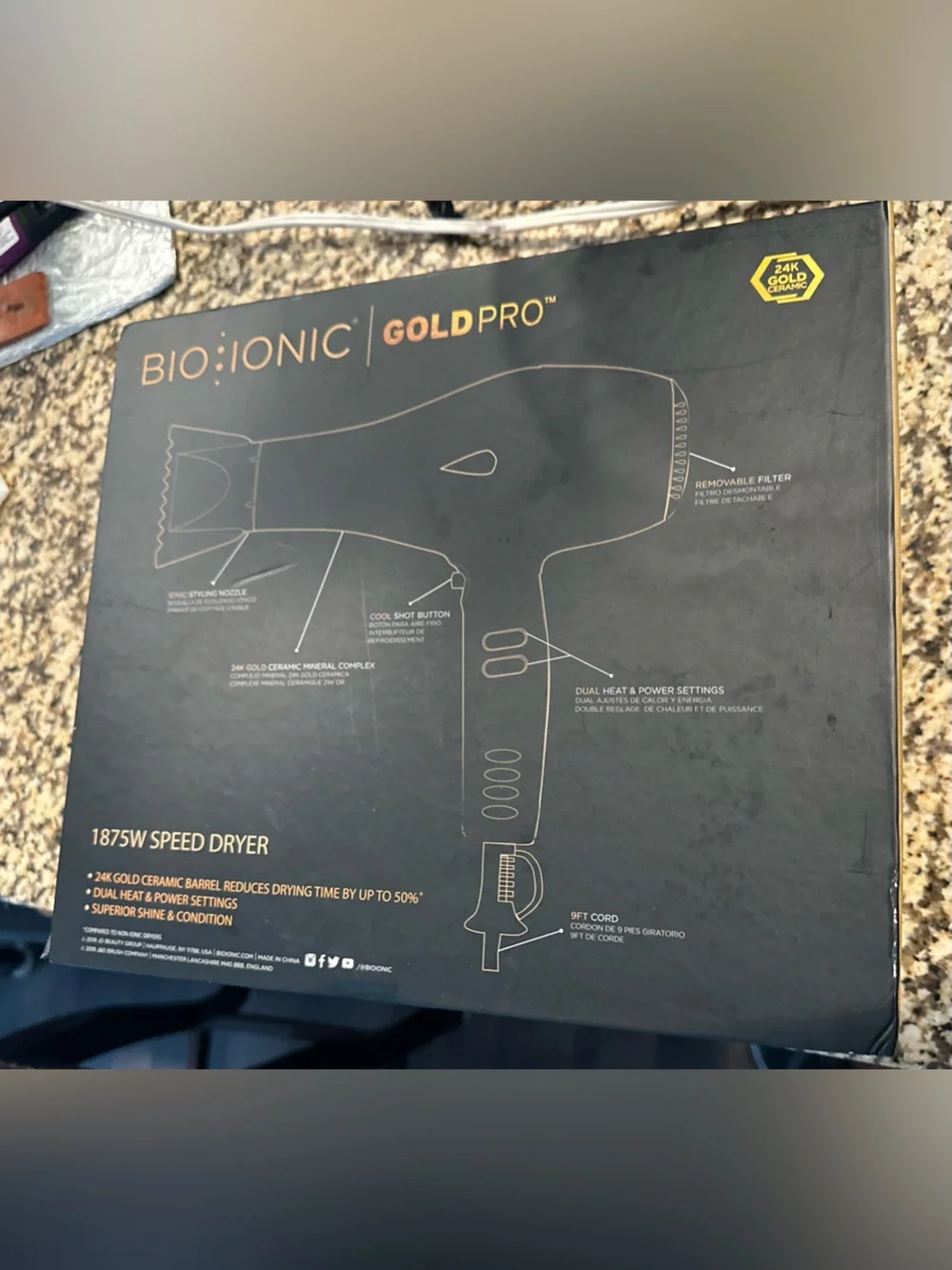 Bio Ionic GoldPro Black Hair Dryer
